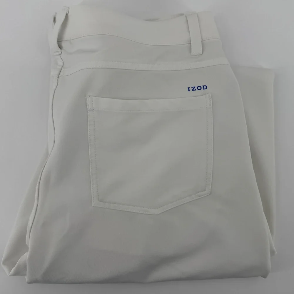 IZOD Golf Pants Mens 34x32 White Z-Series Performance‎ Stretch 5-Pocket Straight